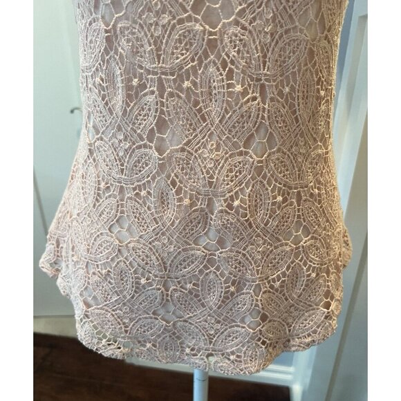 Sundance Sleeveless Top With Crochet Overlay Blush Women's Size Small - Picture 10 of 12